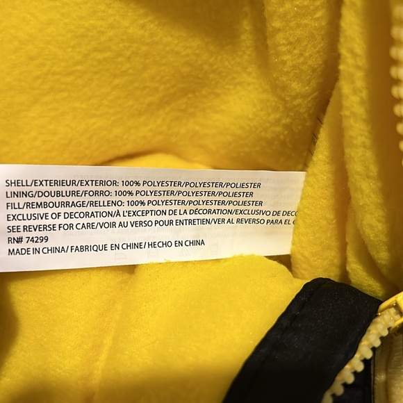 NWT DKNY $85 Zip Up Black Yellow Hooded Puffer Snowsuit NEW - Picture 8 of 9